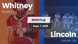 Matchup: Whitney  vs. 	Lincoln  2018