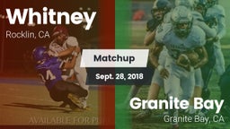 Matchup: Whitney  vs. Granite Bay  2018