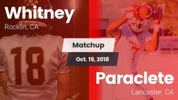 Matchup: Whitney  vs. Paraclete  2018