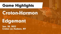 Croton-Harmon  vs Edgemont  Game Highlights - Jan. 28, 2022