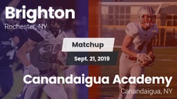 Matchup: Brighton  vs. Canandaigua Academy  2019