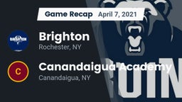 Recap: Brighton  vs. Canandaigua Academy  2021