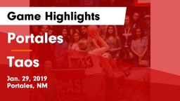 Portales  vs Taos Game Highlights - Jan. 29, 2019