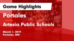 Portales  vs Artesia Public Schools Game Highlights - March 1, 2019