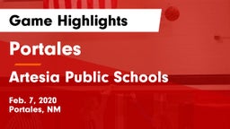 Portales  vs Artesia Public Schools Game Highlights - Feb. 7, 2020