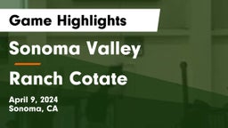 Sonoma Valley  vs Ranch Cotate Game Highlights - April 9, 2024