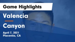 Valencia  vs Canyon  Game Highlights - April 7, 2021