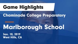 Chaminade College Preparatory vs Marlborough School Game Highlights - Jan. 10, 2019