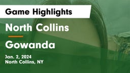 North Collins  vs Gowanda  Game Highlights - Jan. 2, 2024