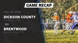 Recap: Dickson County  vs. Brentwood  2016