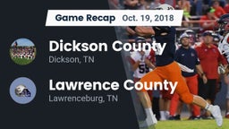 Recap: Dickson County  vs. Lawrence County  2018