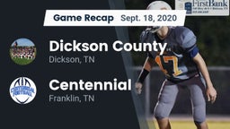 Recap: Dickson County  vs. Centennial  2020