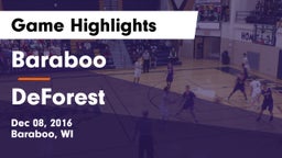 Baraboo  vs DeForest  Game Highlights - Dec 08, 2016