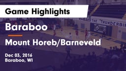 Baraboo  vs Mount Horeb/Barneveld  Game Highlights - Dec 03, 2016