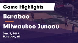 Baraboo  vs Milwaukee Juneau Game Highlights - Jan. 5, 2019