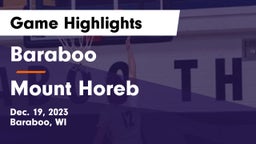 Baraboo  vs Mount Horeb  Game Highlights - Dec. 19, 2023