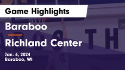 Baraboo  vs Richland Center  Game Highlights - Jan. 6, 2024