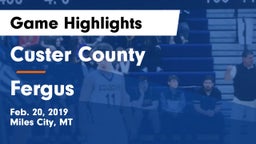 Custer County  vs Fergus  Game Highlights - Feb. 20, 2019
