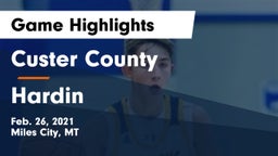 Custer County  vs Hardin  Game Highlights - Feb. 26, 2021