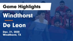 Windthorst  vs De Leon  Game Highlights - Dec. 21, 2020