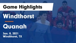 Windthorst  vs Quanah  Game Highlights - Jan. 8, 2021
