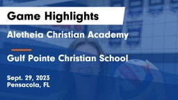 Aletheia Christian Academy vs Gulf Pointe Christian School Game Highlights - Sept. 29, 2023