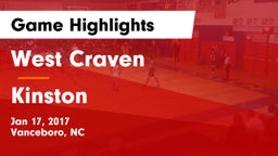 West Craven  vs Kinston  Game Highlights - Jan 17, 2017