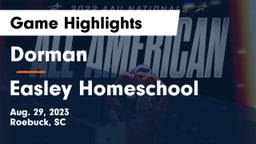 Dorman  vs Easley Homeschool Game Highlights - Aug. 29, 2023