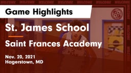 St. James School vs Saint Frances Academy Game Highlights - Nov. 20, 2021
