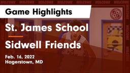 St. James School vs Sidwell Friends  Game Highlights - Feb. 16, 2022