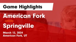 American Fork  vs Springville  Game Highlights - March 12, 2024
