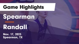 Spearman  vs Randall  Game Highlights - Nov. 17, 2023