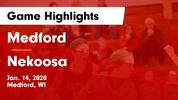 Medford  vs Nekoosa  Game Highlights - Jan. 14, 2020