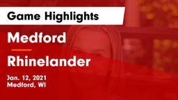Medford  vs Rhinelander  Game Highlights - Jan. 12, 2021