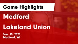 Medford  vs Lakeland Union  Game Highlights - Jan. 15, 2021