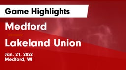 Medford  vs Lakeland Union  Game Highlights - Jan. 21, 2022