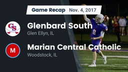 Recap: Glenbard South  vs. Marian Central Catholic  2017