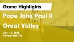 Pope John Paul II vs Great Valley  Game Highlights - Oct. 14, 2023