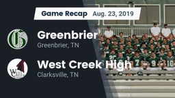 Recap: Greenbrier  vs. West Creek High 2019