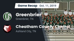 Recap: Greenbrier  vs. Cheatham County Central  2019