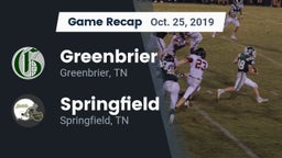 Recap: Greenbrier  vs. Springfield  2019