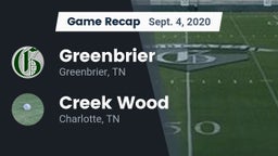 Recap: Greenbrier  vs. Creek Wood  2020