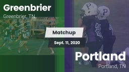 Matchup: Greenbrier High Scho vs. Portland  2020