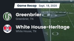 Recap: Greenbrier  vs. White House-Heritage  2020