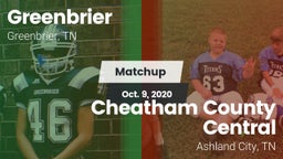 Matchup: Greenbrier High Scho vs. Cheatham County Central  2020