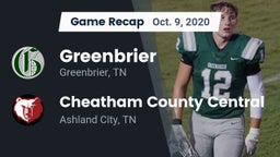 Recap: Greenbrier  vs. Cheatham County Central  2020