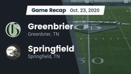 Recap: Greenbrier  vs. Springfield  2020
