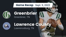 Recap: Greenbrier  vs. Lawrence County  2022