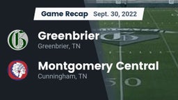 Recap: Greenbrier  vs. Montgomery Central  2022