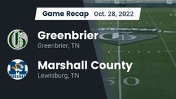 Recap: Greenbrier  vs. Marshall County  2022